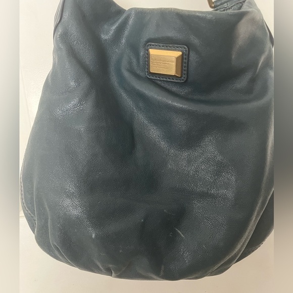 Marc Jacobs teal leather purse dust bag straps crossbody hobo hillier classic Q - Picture 4 of 9
